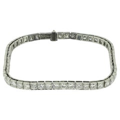 Art Deco 6.60 Carat Old Cut Diamond Line Bracelet