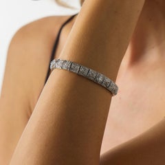 Art Deco 6.60 carat old cut diamond platinum bracelet