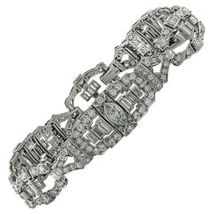 Art Deco 6.80 Carat Diamond Bangle Bracelet 