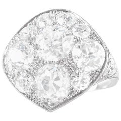 Art Deco 7 Carat Diamond Set Platinum Ring