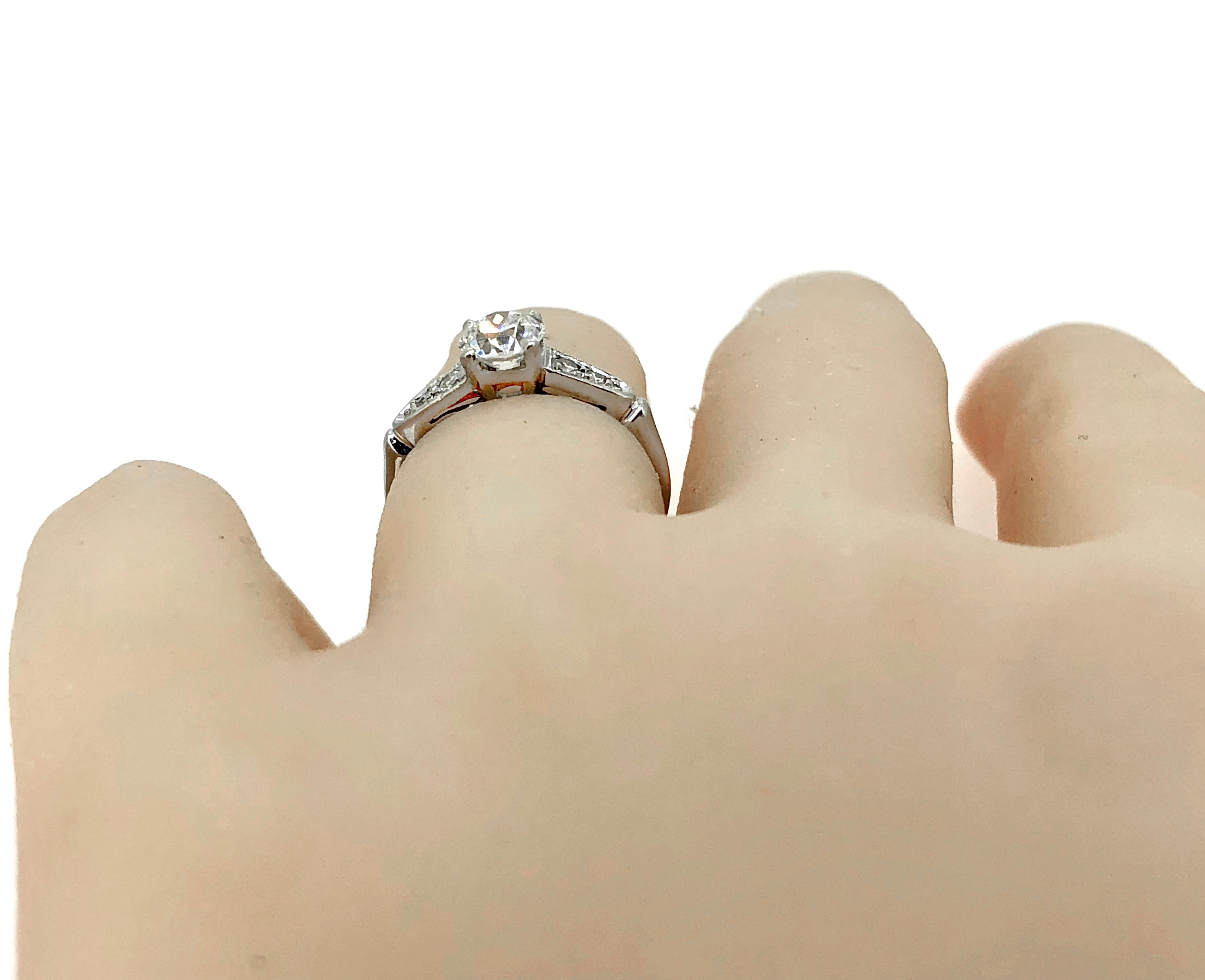 Women's Art Deco .70 Carat Diamond Platinum Engagement Ring