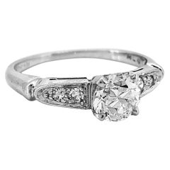 Art Deco .70 Carat Diamond Platinum Engagement Ring