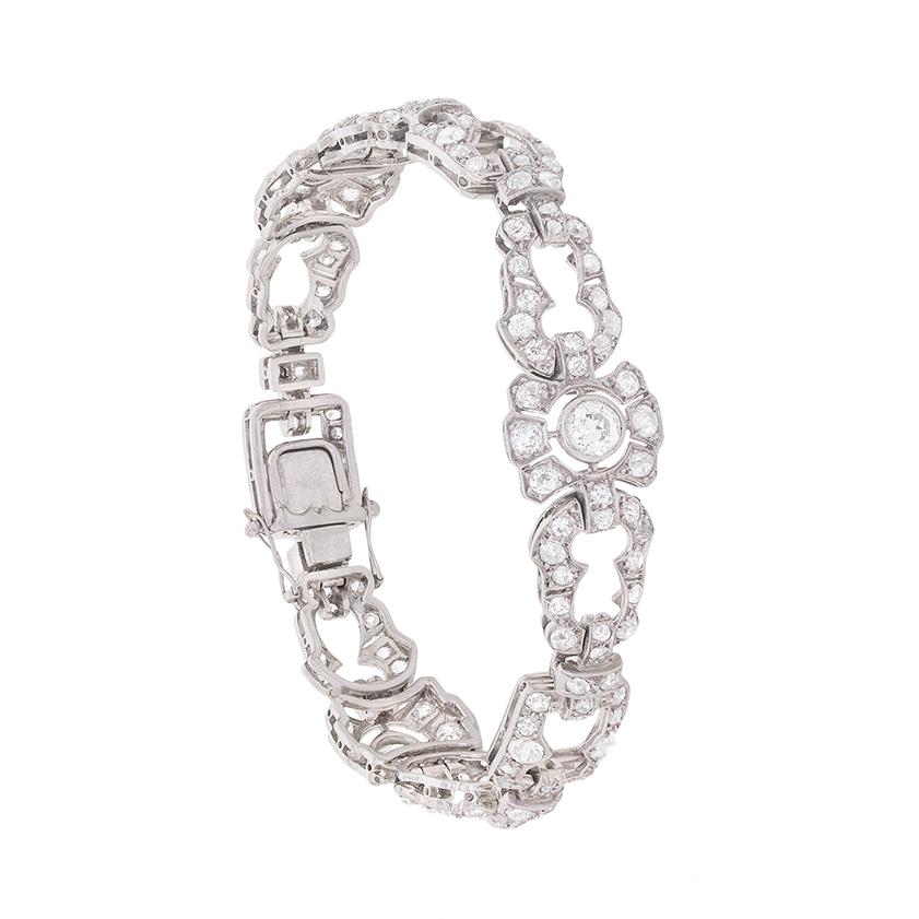 Art Deco 7.00ct Old Cut Diamond Bracelet, c.1930s For Sale