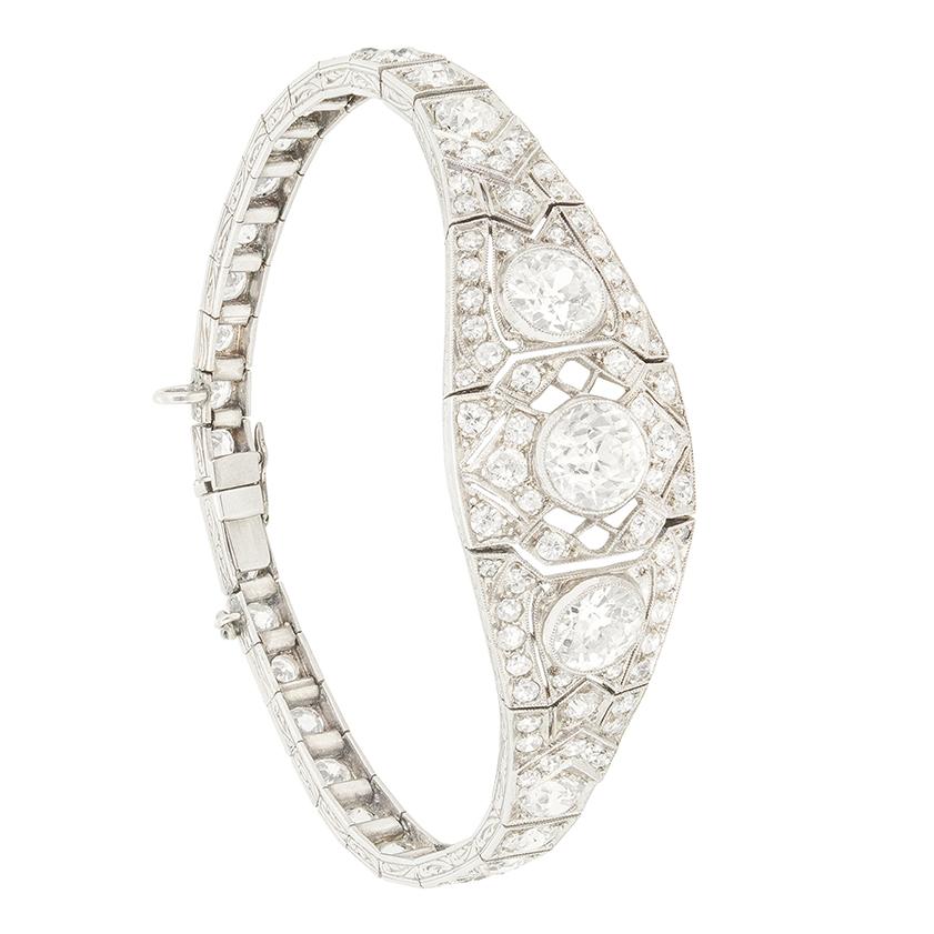 Art Deco 7.00ct Diamond Bracelet, c.1920s (Art déco) im Angebot
