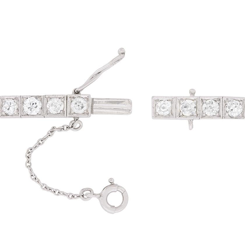 Art Deco 7.20 Carat Diamond Tennis Bracelet, circa 1920s In Excellent Condition In London, GB