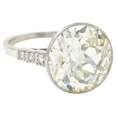 Art Deco 7.21 Carats Old European Diamond Platinum Butterfly Engagement Ring