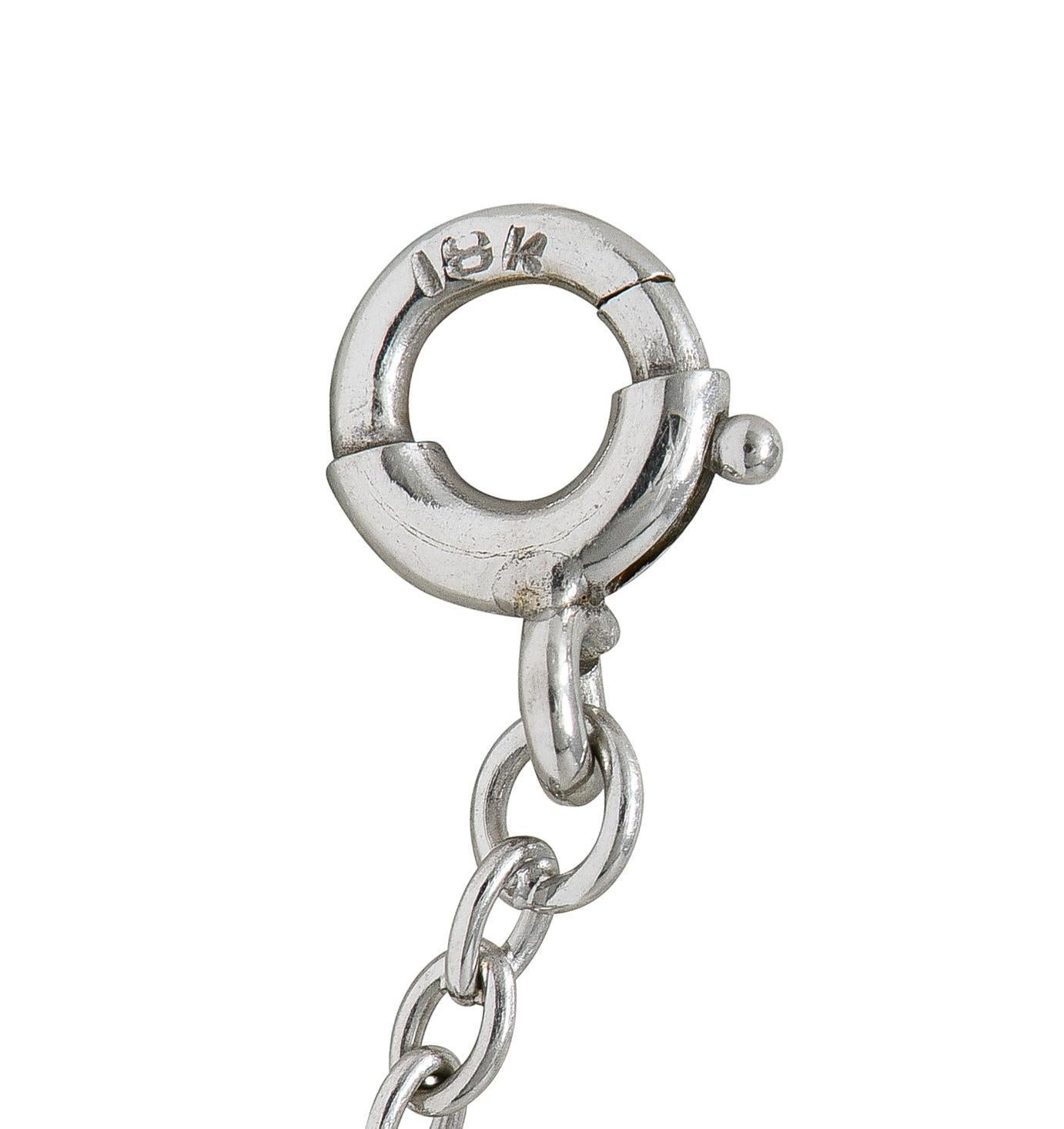 Collana con ciondolo a ventaglio in platino con diamante da 7,40 CTW Art Deco in vendita 1
