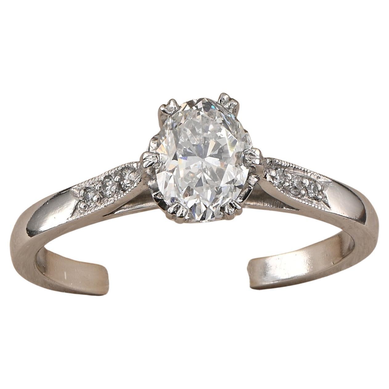 Art Deco .75 Ct. G VS1 Diamond Solitaire Plus Engagement Ring For Sale