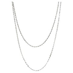 Art Deco 7.50 Carats Diamond Platinum Long Chain Link Necklace