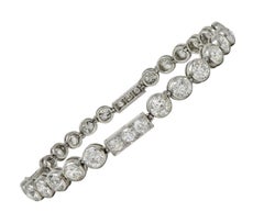 Art Deco 7.60 CTW  Diamond Platinum Antique Line Bracelet
