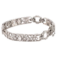 Art Deco 7.80 carat total weight diamond platinum bracelet
