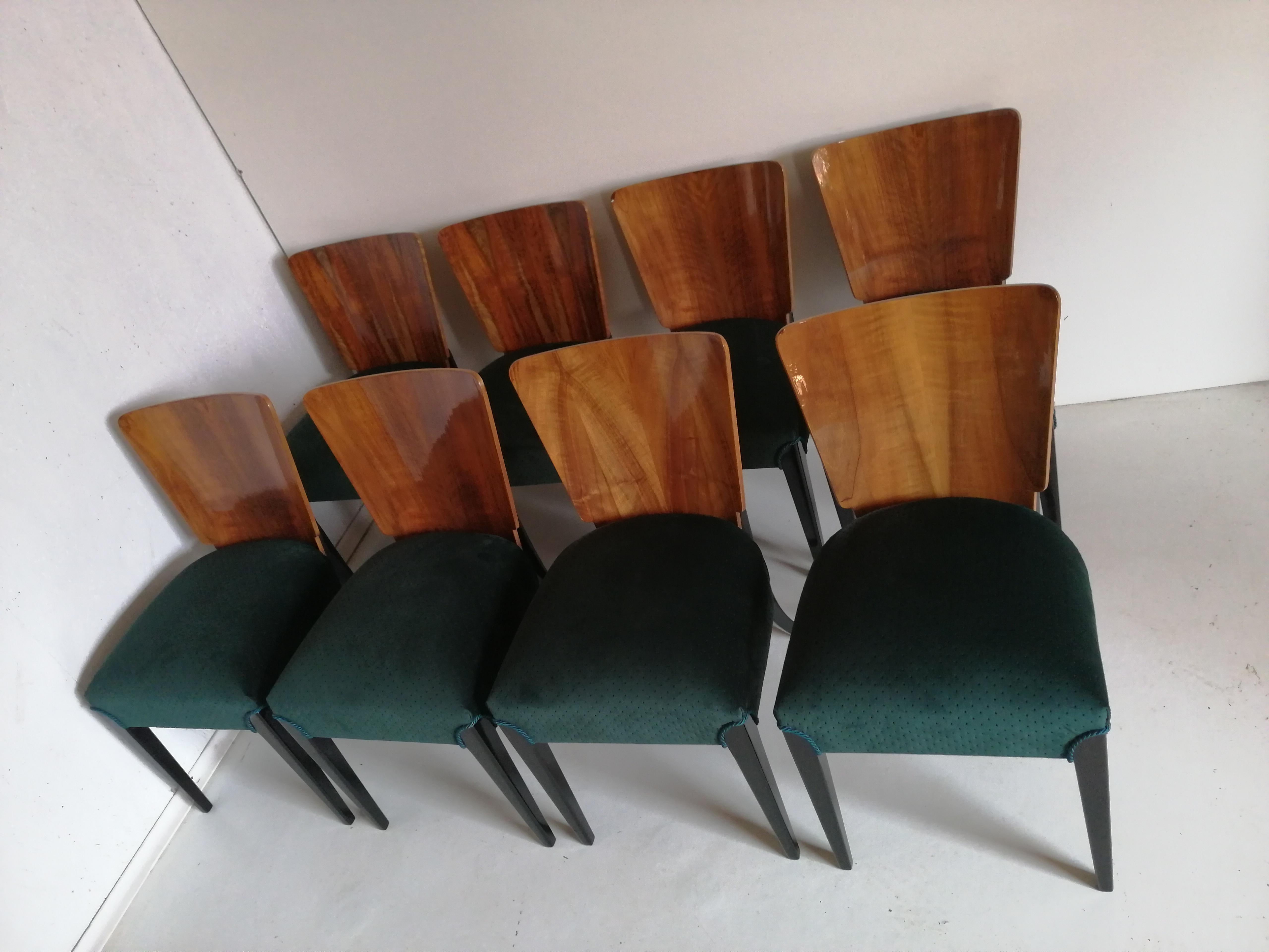 Art Deco 8 Chairs J. Halabala from 1940 4