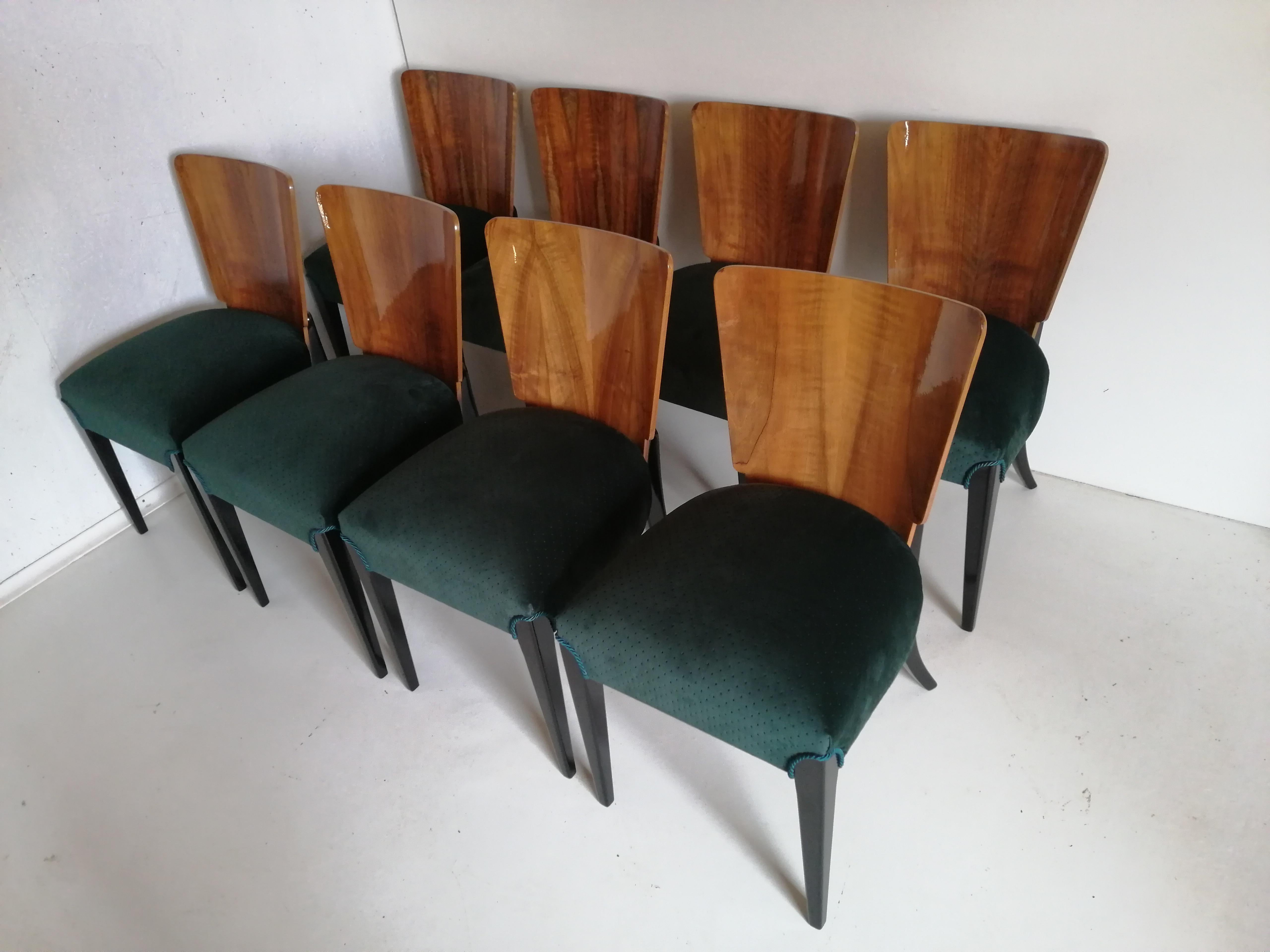 Art Deco 8 Chairs J. Halabala from 1940 6