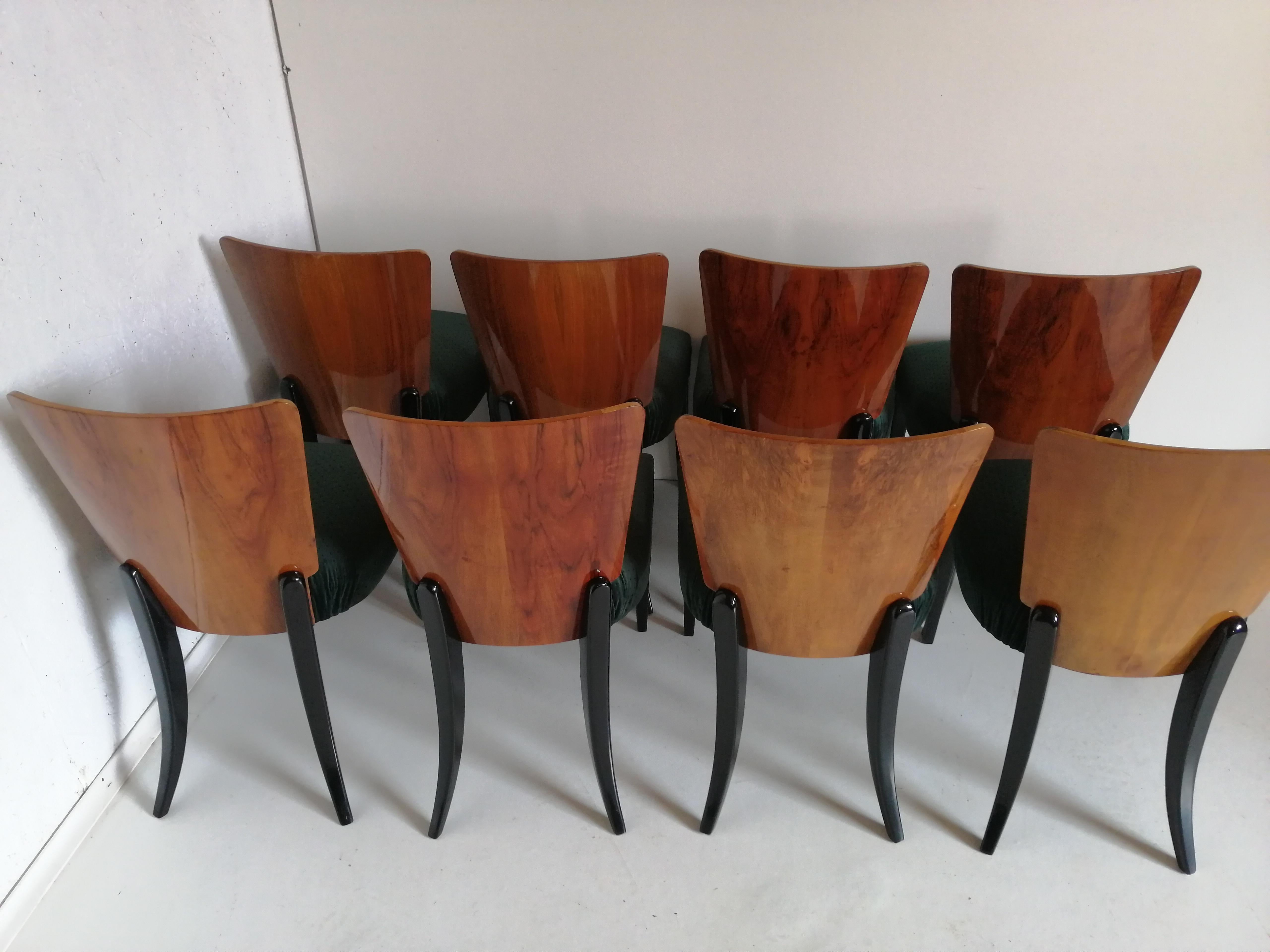 Art Deco 8 Chairs J. Halabala from 1940 11