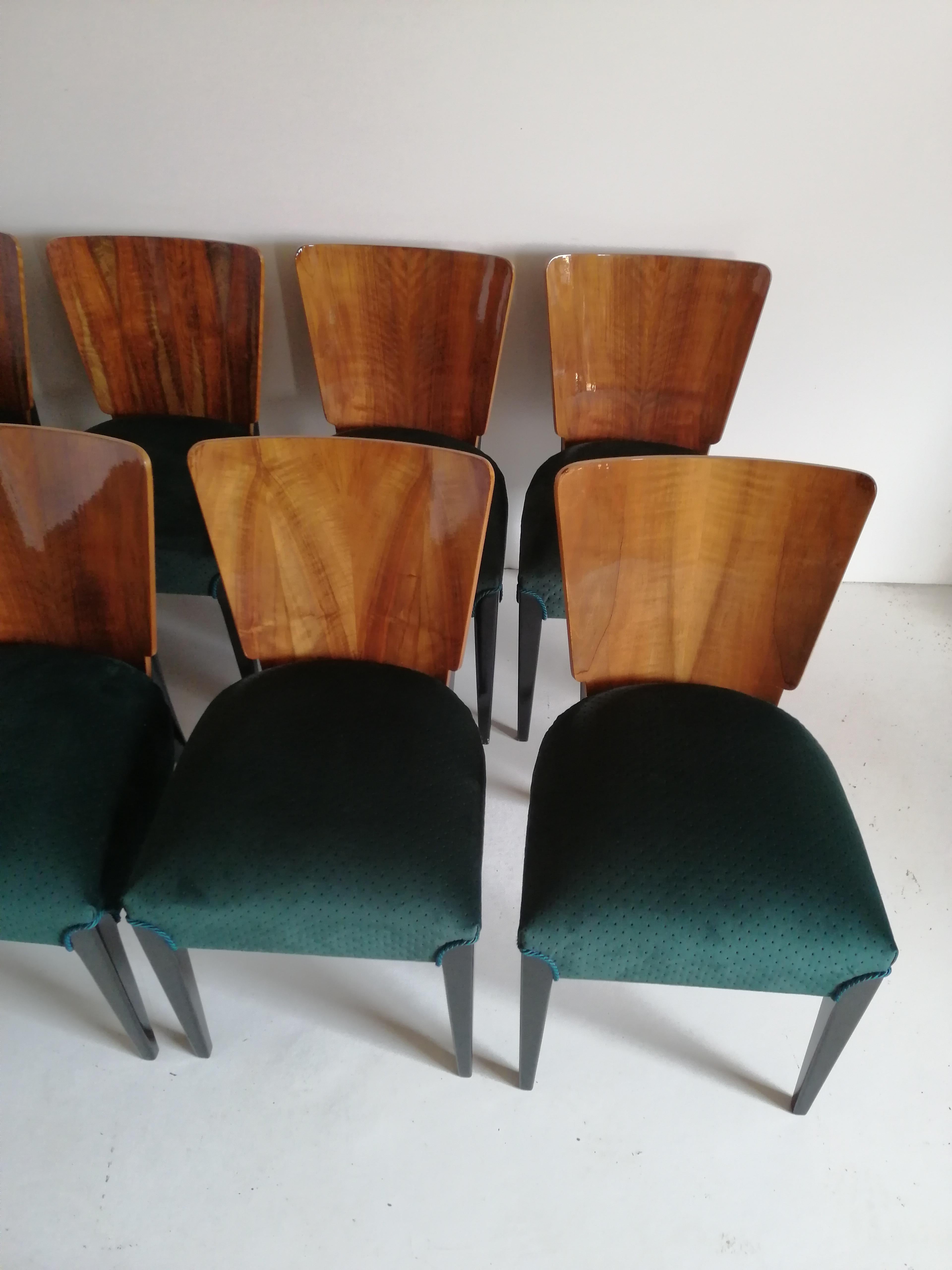 Art Deco 8 Chairs J. Halabala from 1940 3