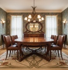 Art Deco 8 Dining Chairs, (Restoration at the client's choice)
