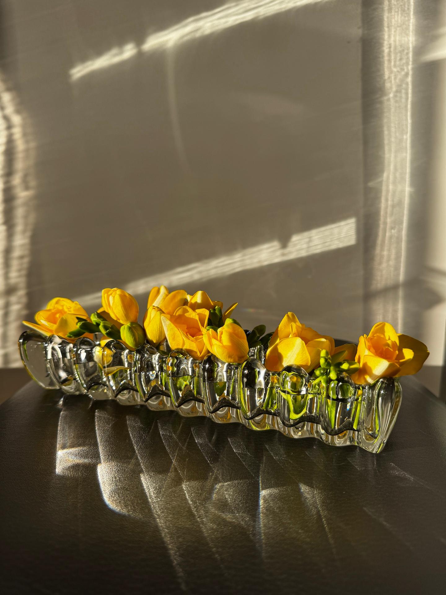 Centre de table Art Déco de 8 pièces en cristal français comprenant 2 chandeliers 8