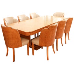Art Deco 8-Seat Dining Suite by Harry & Lou Epstein English Circa 1930 
