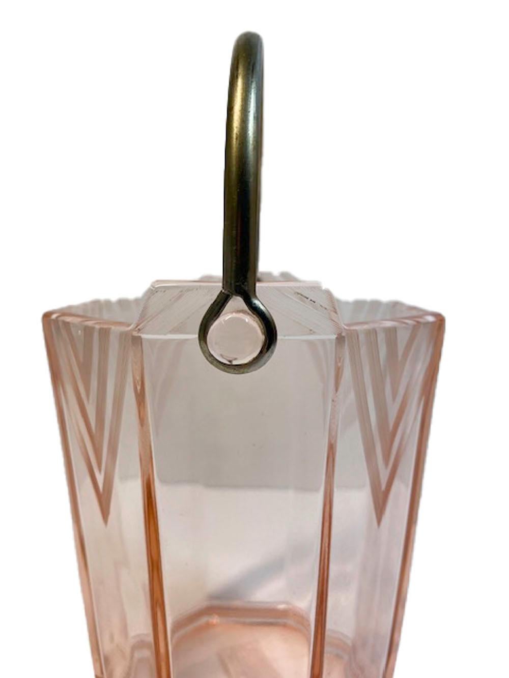 pink depression glass ice bucket