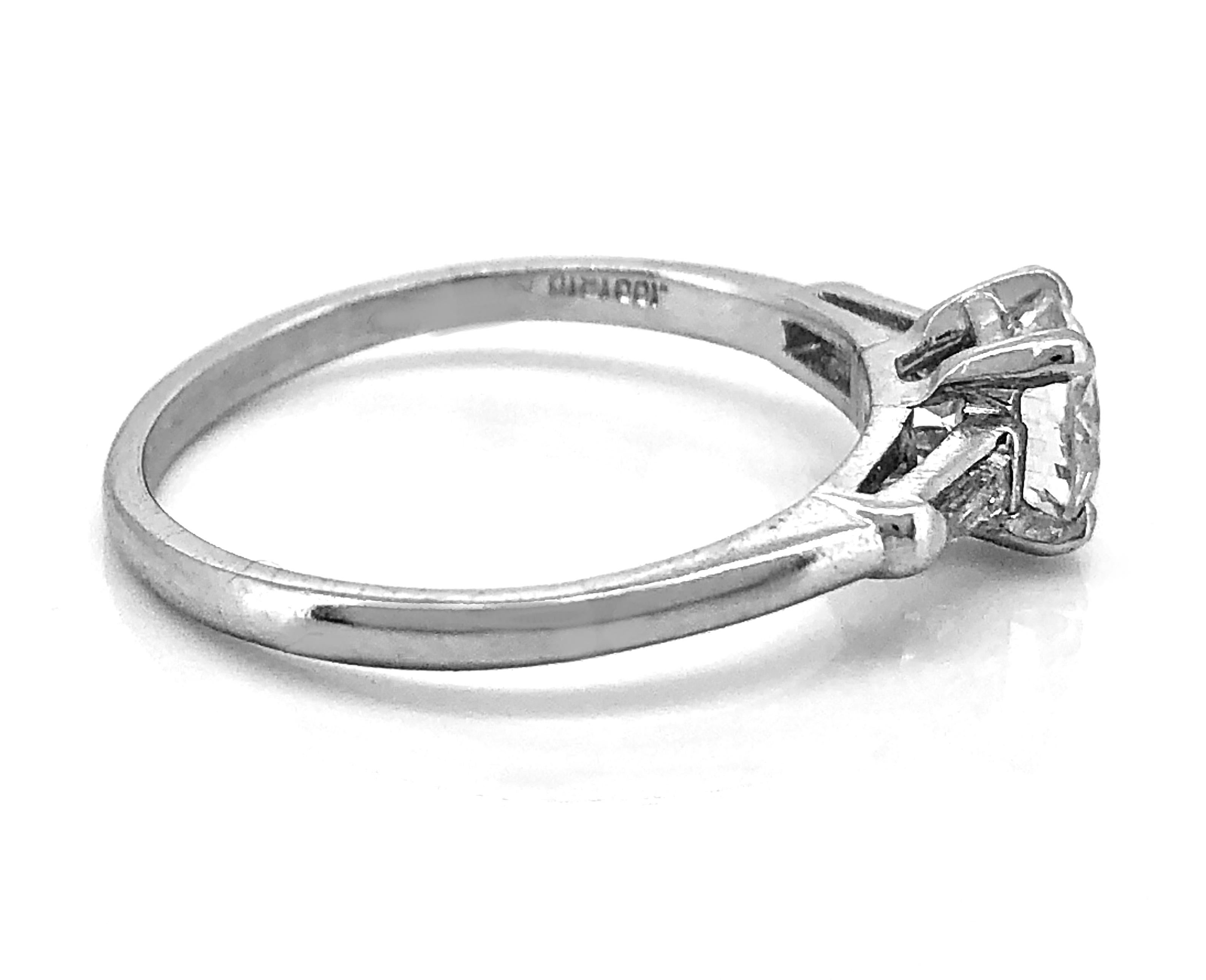 Old European Cut Art Deco .80 Carat Diamond Antique Wedding Set C.D. Peacock Platinum For Sale