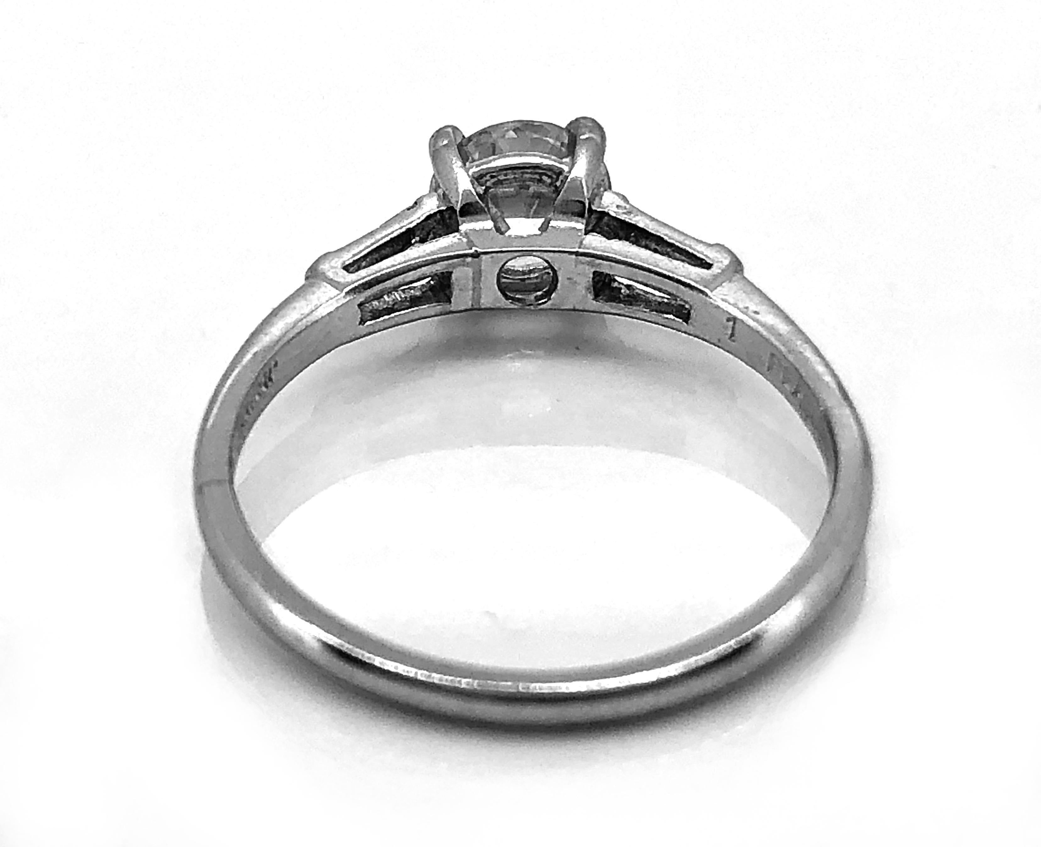 Art Deco .80 Carat Diamond Antique Wedding Set C.D. Peacock Platinum In Excellent Condition For Sale In Tampa, FL