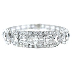 Art Deco 8.00 Carat Diamonds Platinum Bracelet