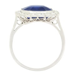 Art Deco 8.00ct Synthetic Sapphire and Diamond Ring, c.1920s