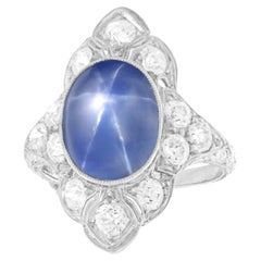 Bague Art déco saphir étoilé 8,08 carats