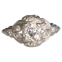 Antique Art Deco .81ct Diamond Platinum Engagement Ring