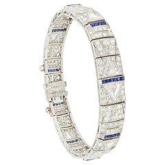 Bracelet Art déco en diamants et saphirs de 8,20 carats, c. 1920