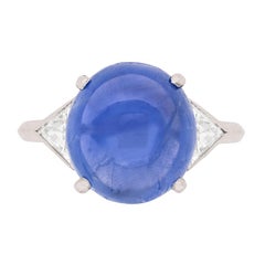 Art Deco 8.35 Carat Sapphire and Diamond Ring, circa 1920s