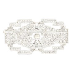 Art Deco 8.50ct Diamond Brooch, c.1920s
