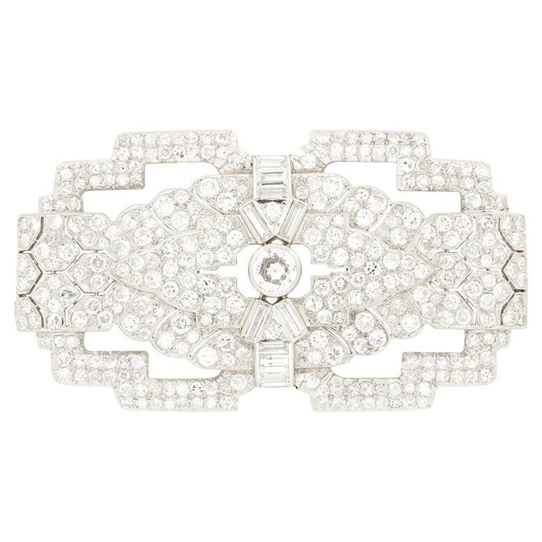 Art Deco 8.50ct Diamond Brooch, c.1920s