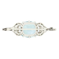 Art Deco 8.60ct Aquamarine and Diamond Brooch, c.1920s