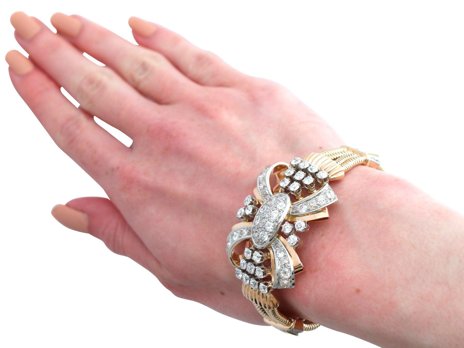 Armband aus Gelbgold mit 8,77 Karat Diamanten und Gelbgold im Art déco-Stil im Angebot 7