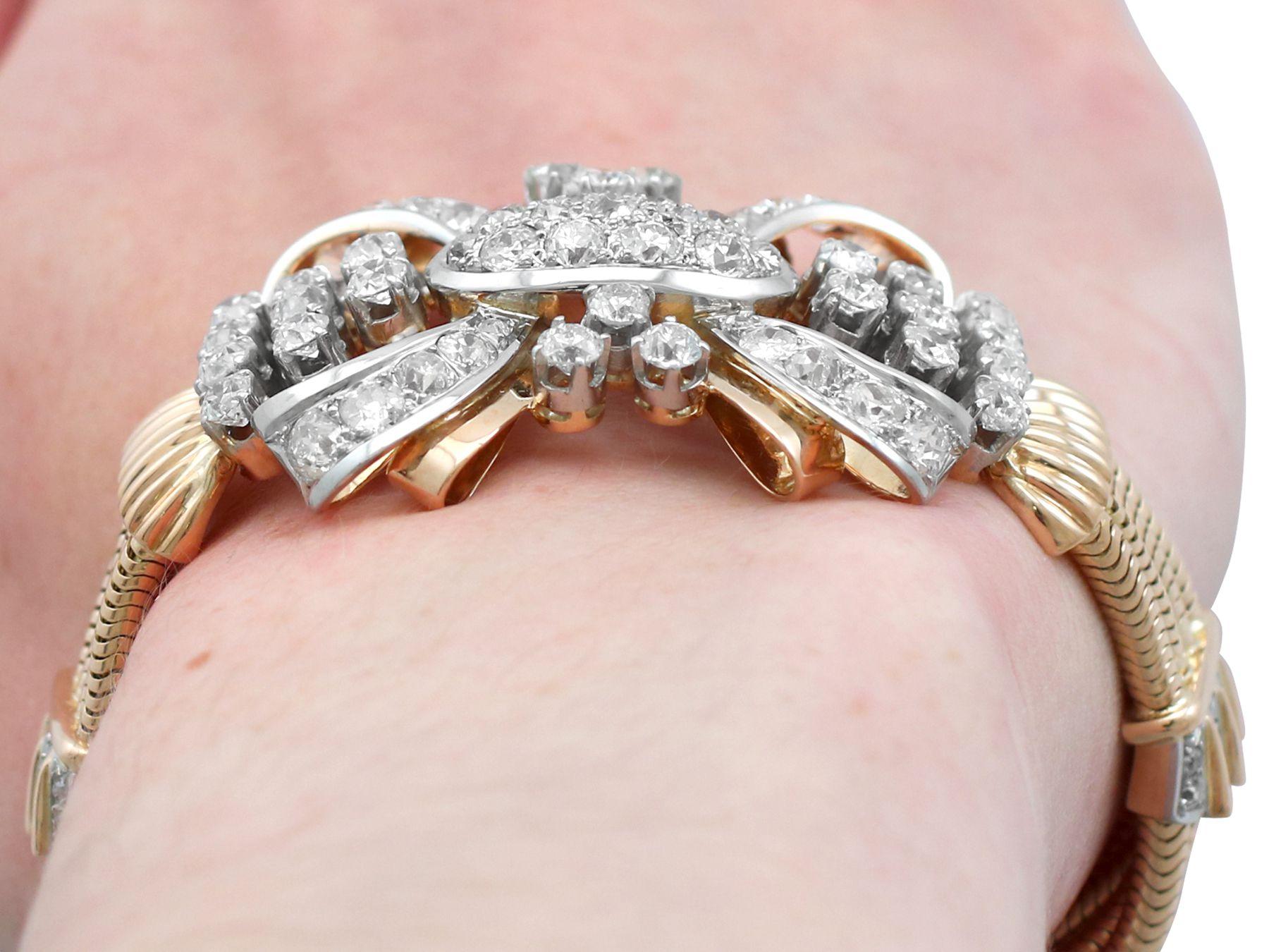 Bracelet Art déco vintage en or jaune et diamants de 8,77 carats en vente 9