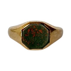 Art Deco 9 Carat Gold Bloodstone Signet Ring