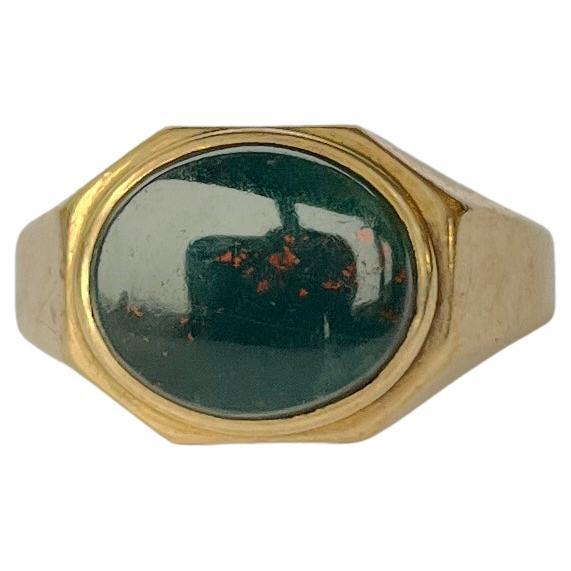 Art Deco 9 Carat Gold Bloodstone Signet Ring