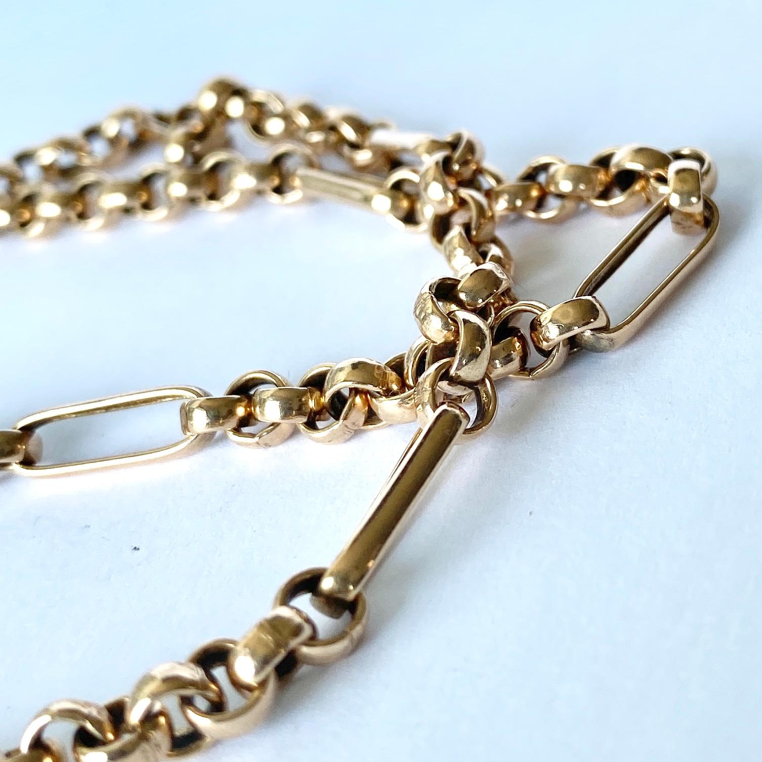 Art Deco 9 Carat Gold Link Necklace In Good Condition In Chipping Campden, GB