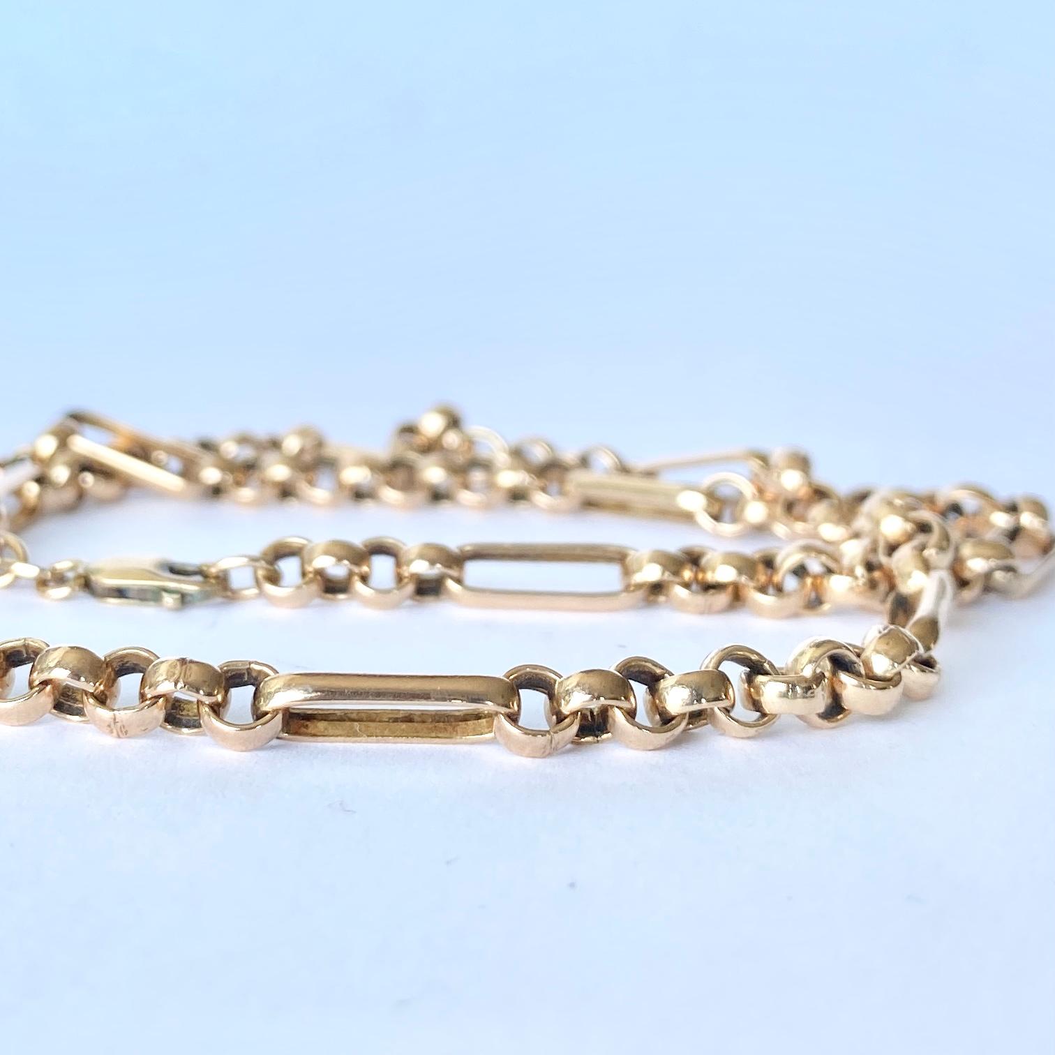 Women's or Men's Art Deco 9 Carat Gold Link Necklace