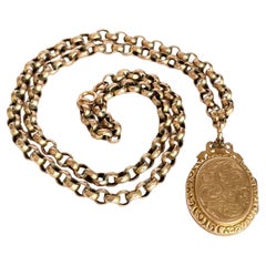 Art Deco 9 Carat Gold Locket and Chain