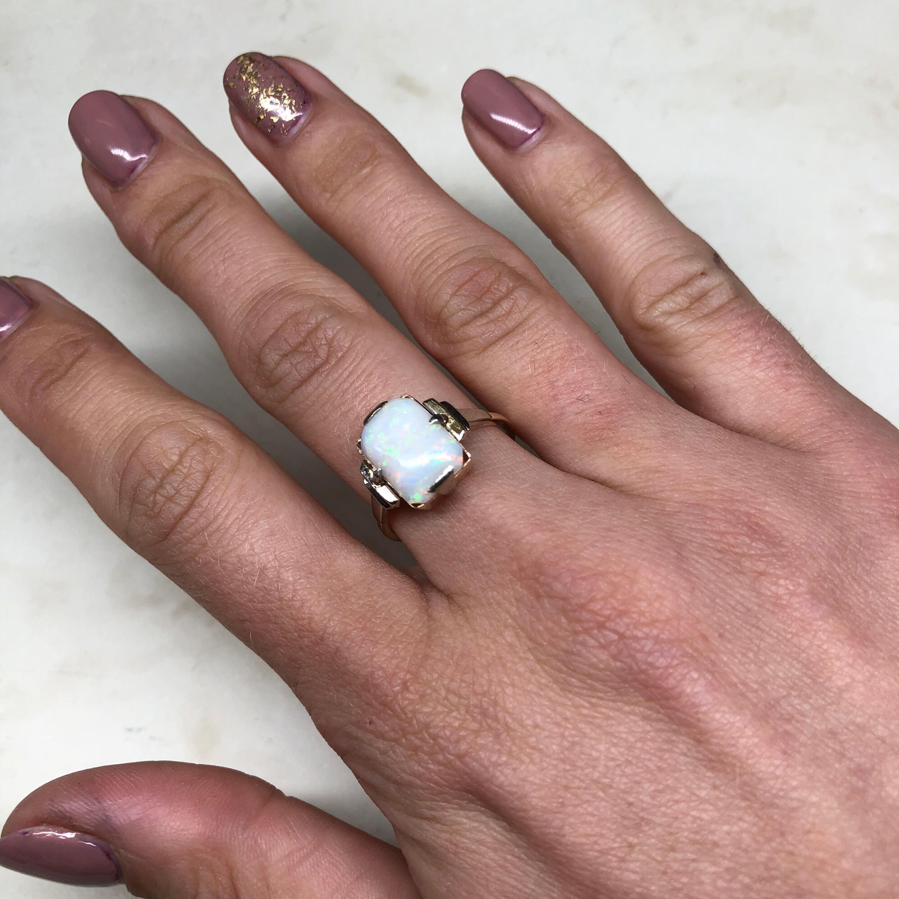 Art Deco 9 Carat Gold Opal Ring 4