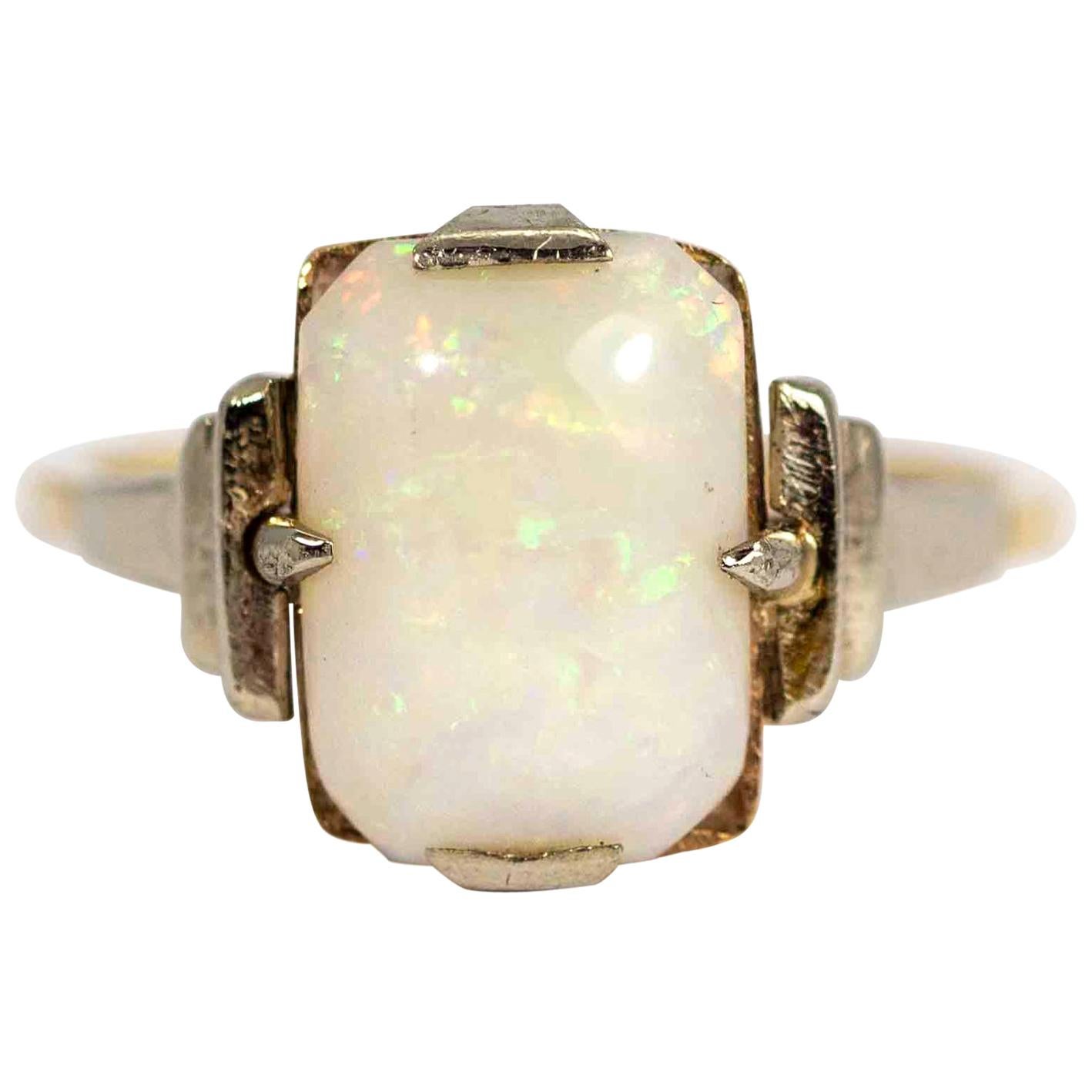 Art Deco 9 Carat Gold Opal Ring