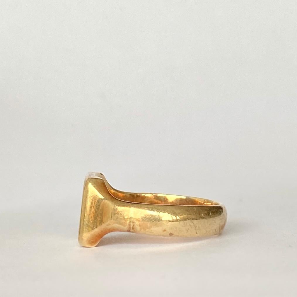 Art Deco 9 Carat Gold Signet Ring In Good Condition In Chipping Campden, GB