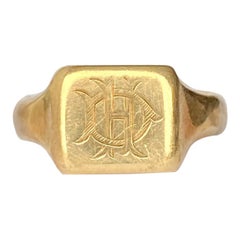 Antique Art Deco 9 Carat Gold Signet Ring