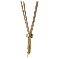 Art Deco 9 Carat Gold Snake Link and Tassel Necklace