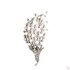 Art Deco 9 Carat Pearl Diamond Gold Brooch