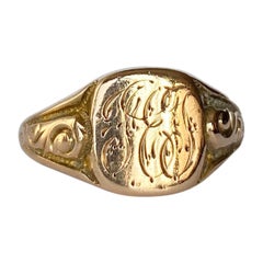 Art Deco 9 Carat Rose Gold Signet Ring Art Deco 9 Carat Rose Gold Signet Ring