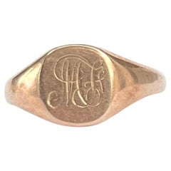 Art Deco 9 Carat Rose Gold Signet Ring