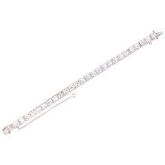 Art Deco 9.00 Carat Diamond Platinum Line Bracelet